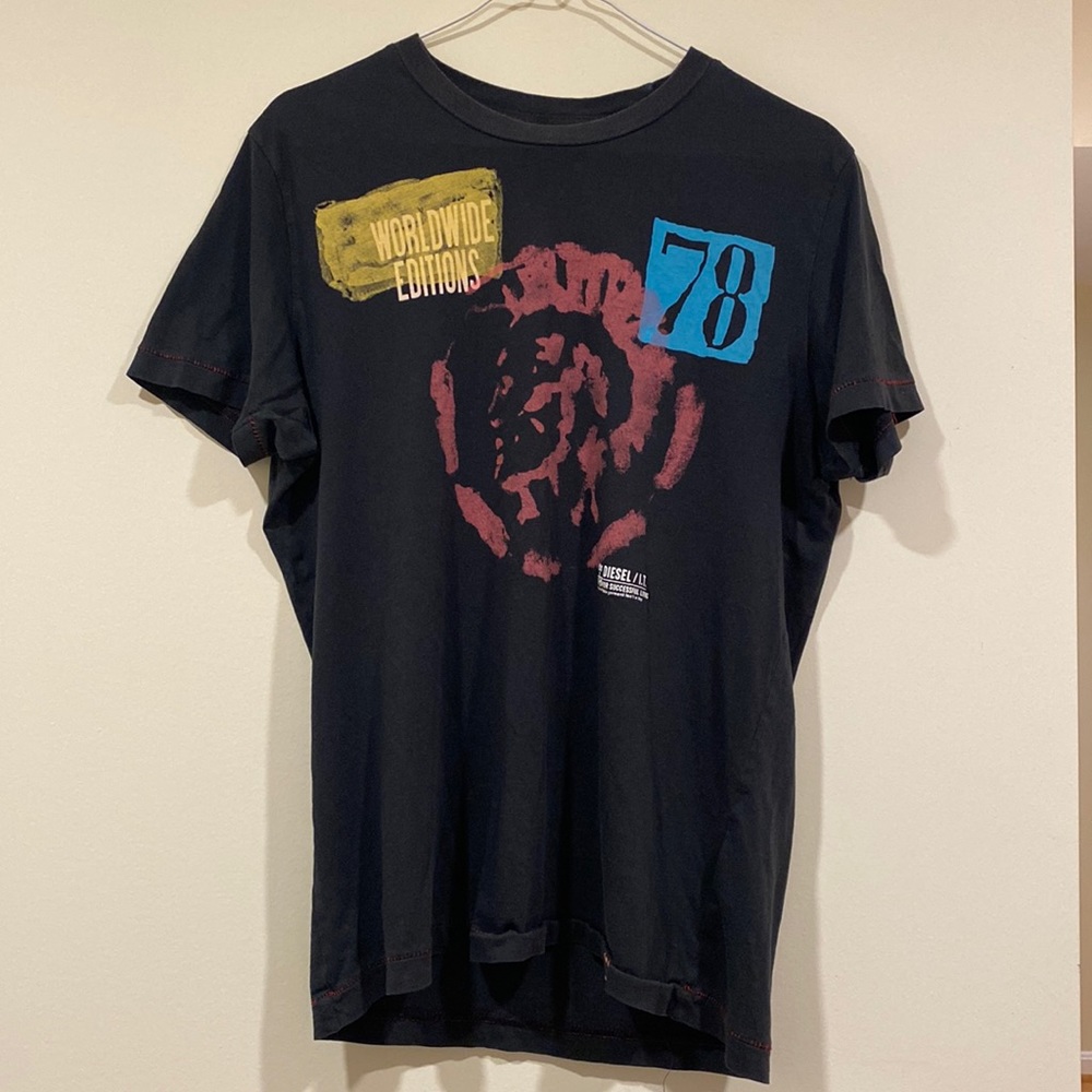 Diesel Men’s Printed T-Shirt Black